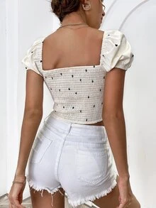 SHEIN Unity Áo nữ Hội Chữ thập Đồ họa Boho - Màu be - Xem 2