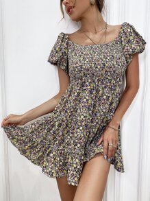 GENKIRA Đầm phân lớp Họa tiết hoa Boho - Nhiều màu - Xem 6