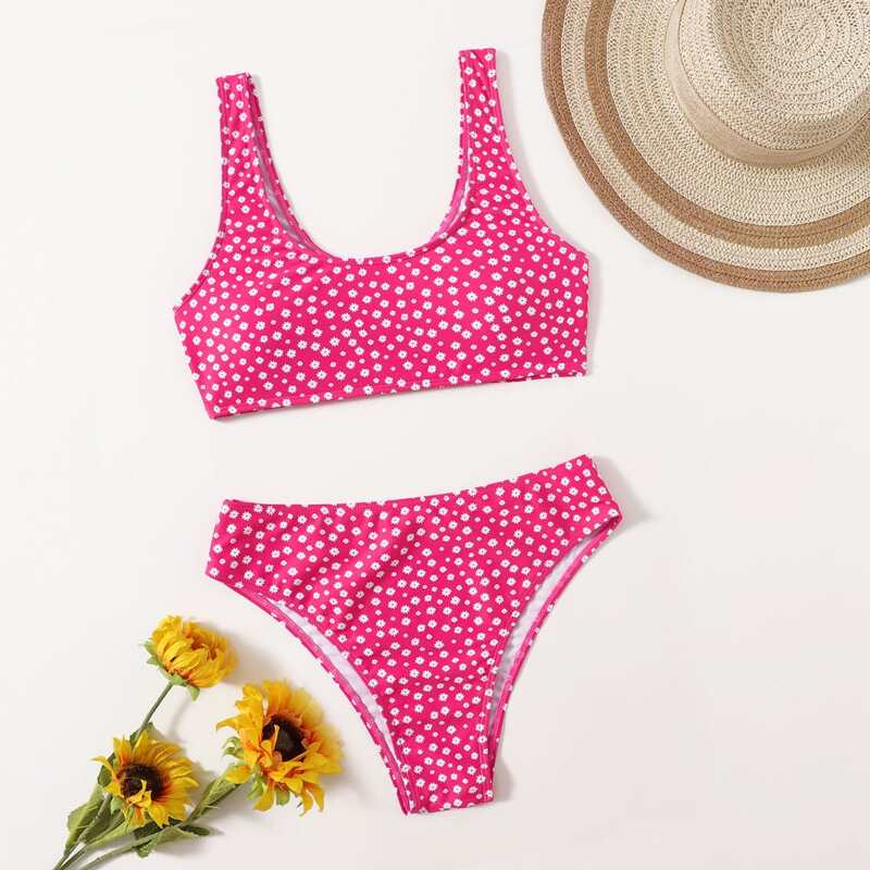 

Ditsy Floral Print Bikini Swimsuit, Multicolor