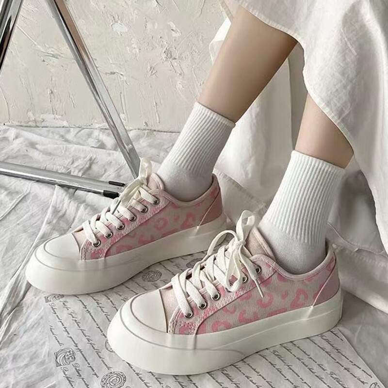 

Lace Up Front Canvas Shoes, Pink