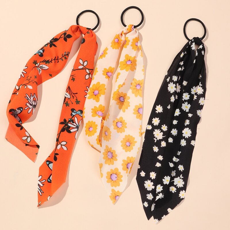 

Flower Pattern Scrunchie Scarf, Multicolor