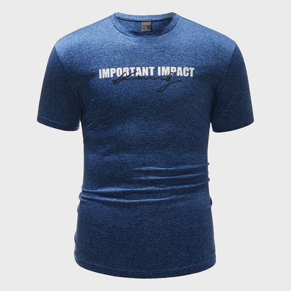 

Men Slogan Graphic Tee, Blue