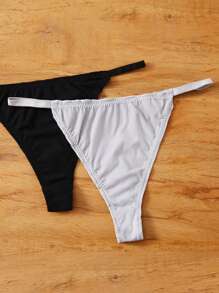 4件裝羅紋生菜飾邊內褲套裝 - 彩色 - 查看 3