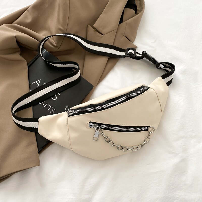 

Zip Front Fanny Pack, Beige
