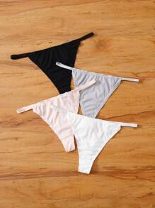 4件裝羅紋生菜飾邊內褲套裝 - 彩色 - 查看 5