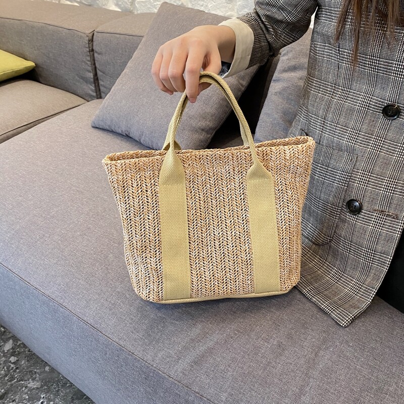 

Straw Tote Bag, Khaki