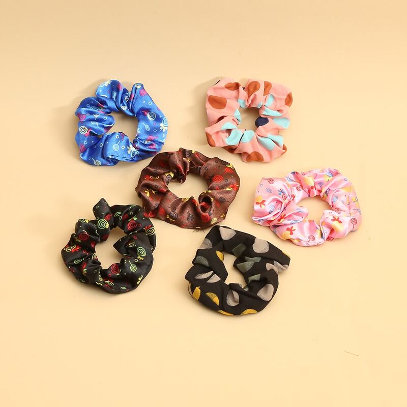 

3pcs Polka Dot Scrunchie, Multicolor