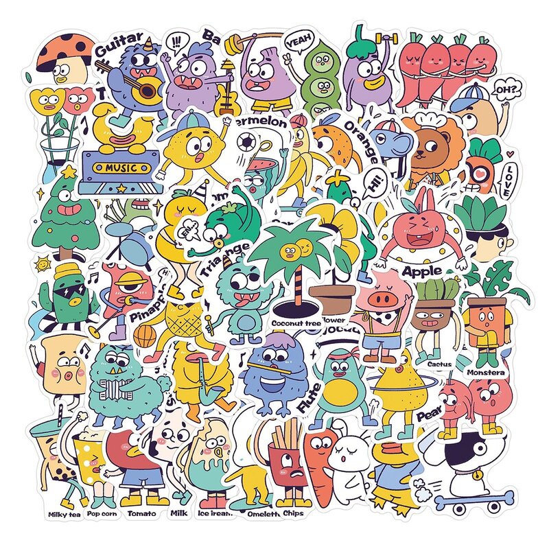 

50pcs Cartoon Pattern Sticker, Multicolor