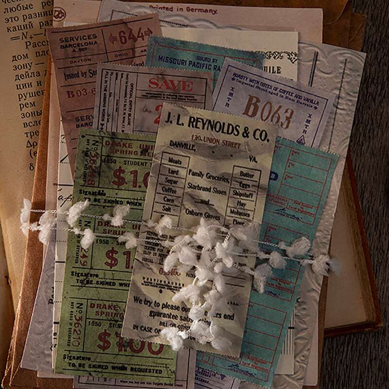 

50pcs Vintage Ticket Material Paper, Multicolor