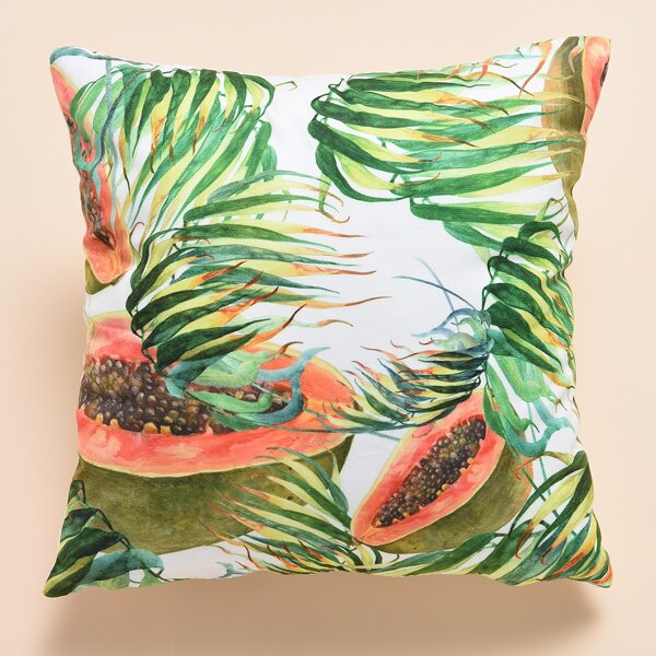 

Papaya Print Cushion Cover Without Filler, Multicolor
