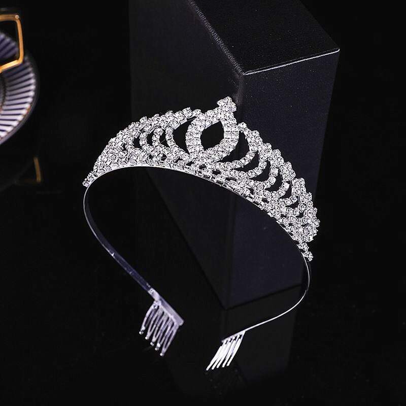 

Rhinestone Crown Decor Headband, Silver
