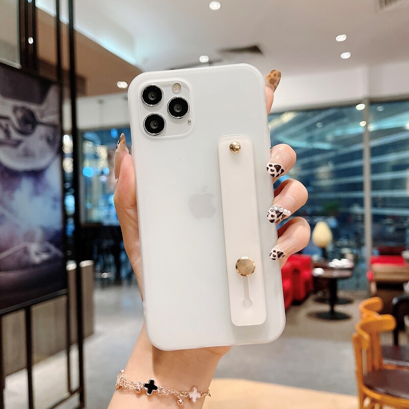

Solid Hand Strap Phone Case, Clear