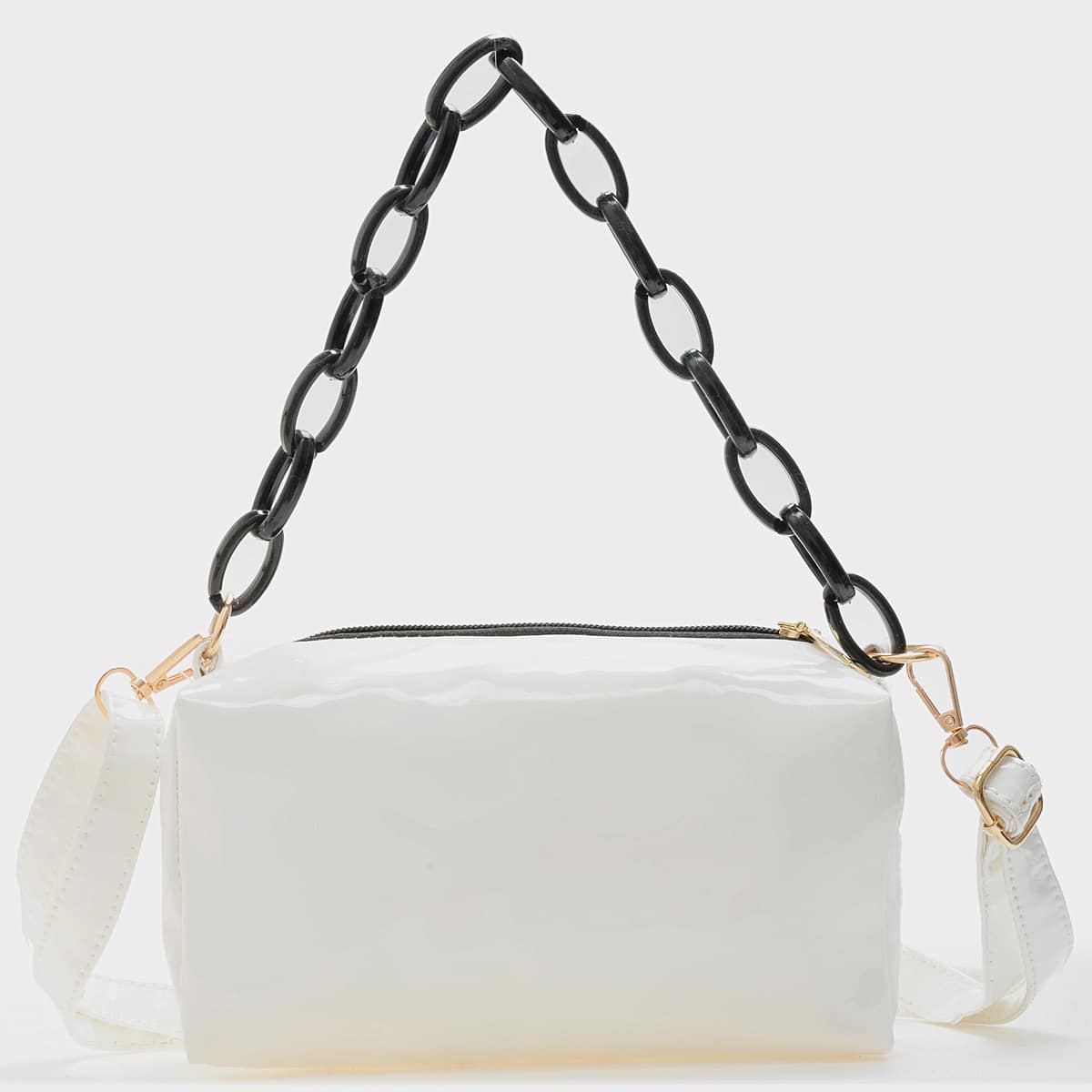 

Zip Up Shoulder Bag, White