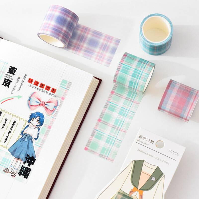 

1roll Random Plaid Washi Tape, Multicolor
