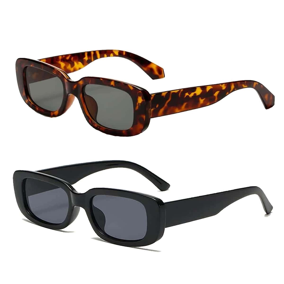 

2pairs Leopard Frame Sunglasses, Multicolor