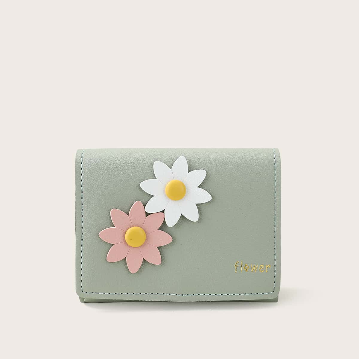 

Flower Decor Small Purse, Green