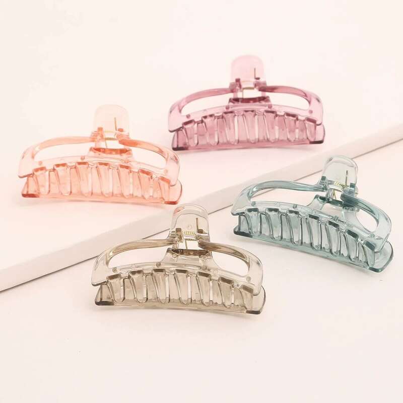 

4pcs Clear Hair Claw, Multicolor