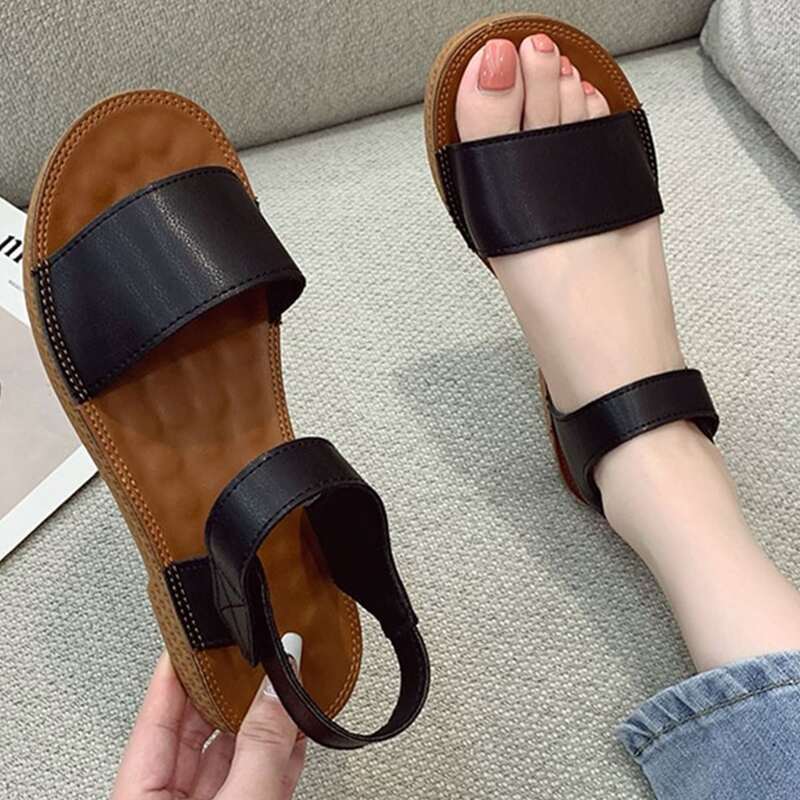

Minimalist Open Toe Sandals, Black
