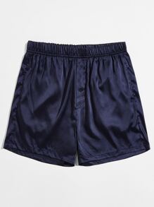 SHEIN Men 2 Packs Satin Sleep Shorts - Multicolor - View 3