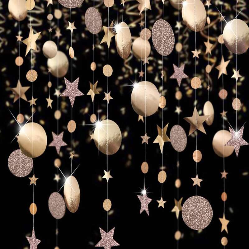 

3pcs String Star Decoration, Champagne