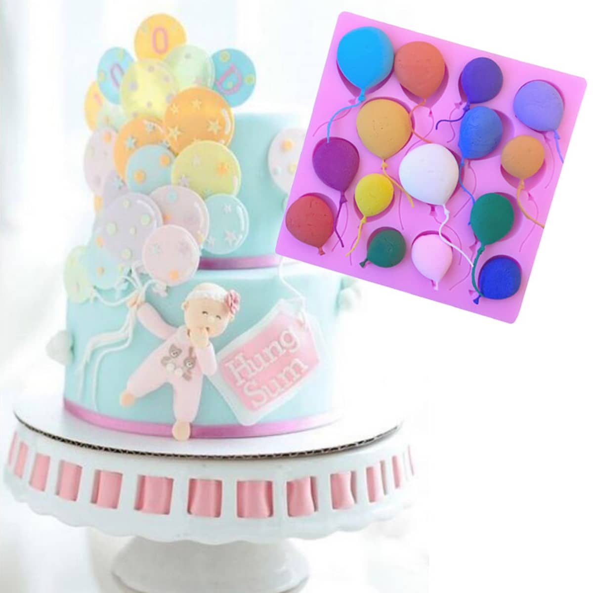 

1pc Balloon Shaped Mold, Pink