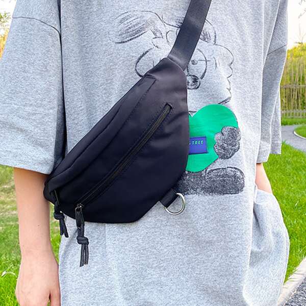

Zip Front Fanny Pack, Black