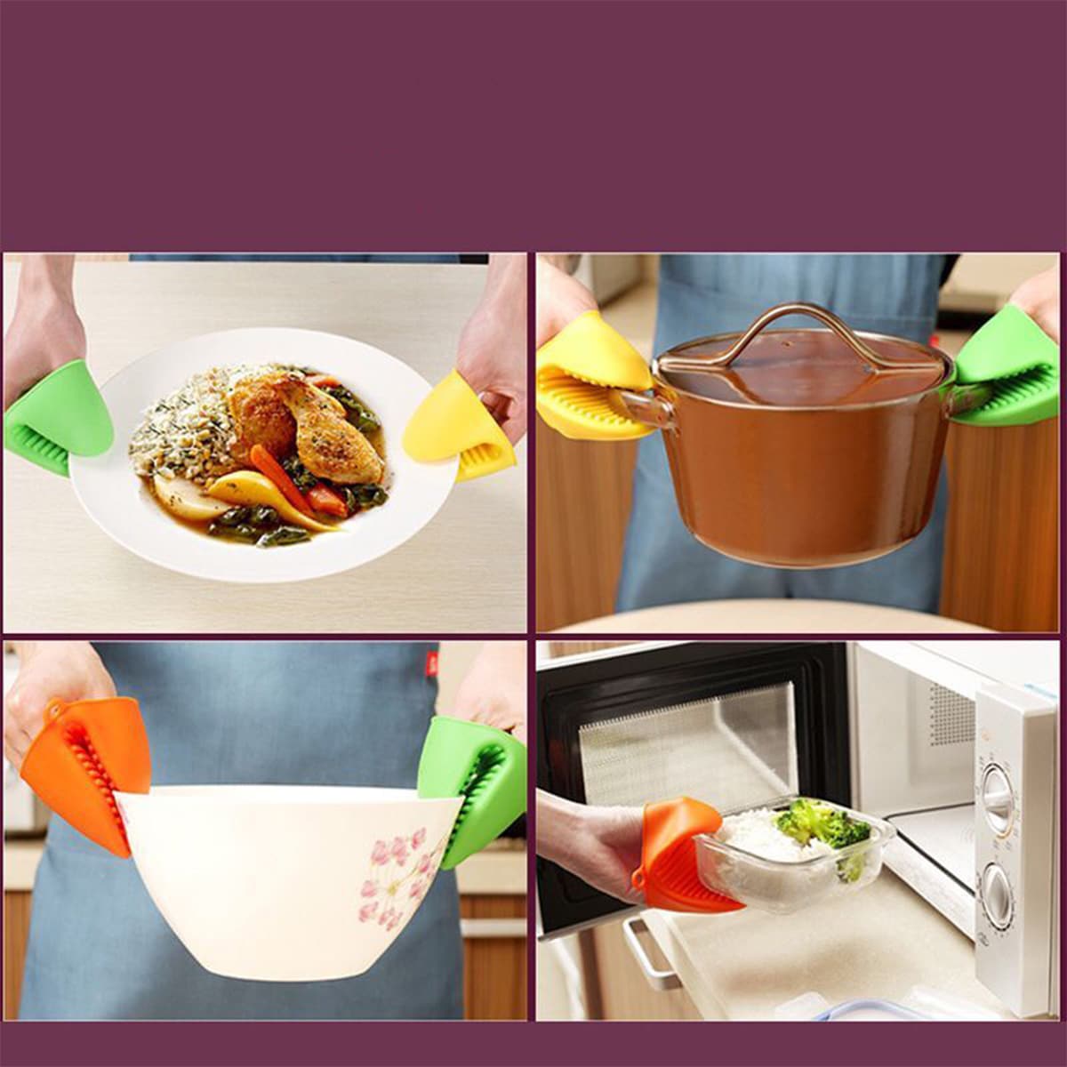 

2pcs Random Silicone Anti-scalding Pot Clip, Multicolor