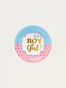 10pcs Baby Shower Party 9 Inch Disposable Plate - Multicolor - View 1