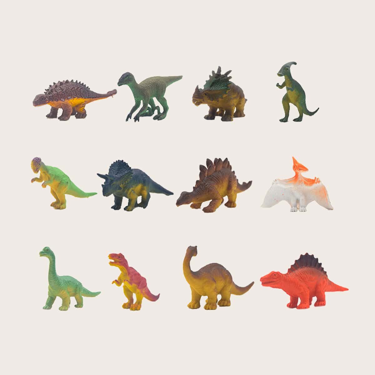 

12pcs Dinosaur Decoration Ornament, Multicolor