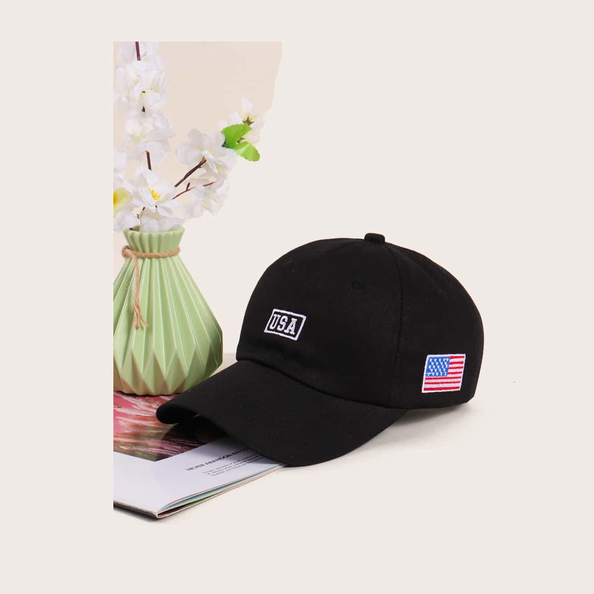 

Guys Letter Embroidery Baseball Cap, Black