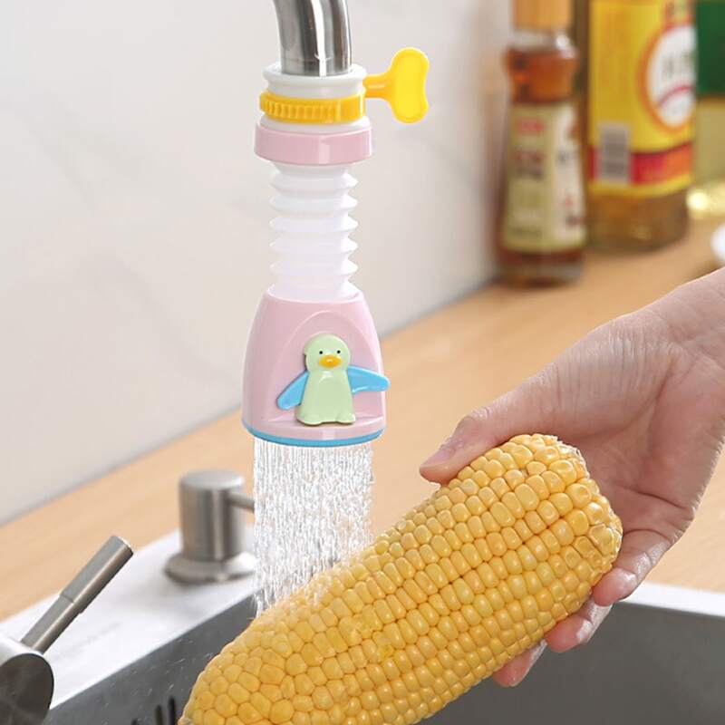 

1pc Cartoon Water Tap Splash Filter, Pink