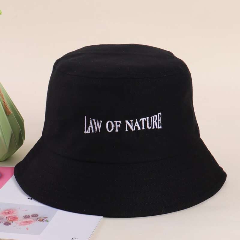 

Guys Letter Embroidery Bucket Hat, Black