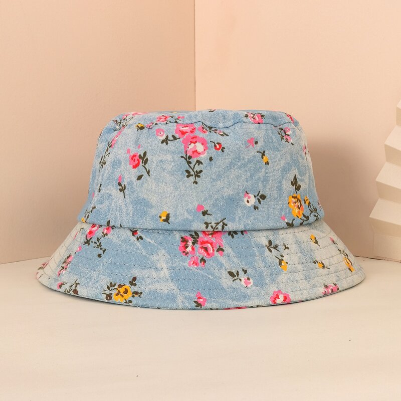 

Flower Graphic Bucket Hat, Blue