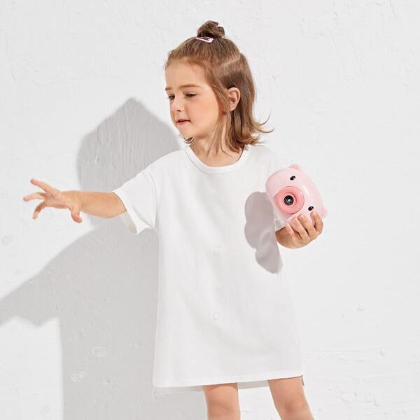 

Toddler Girls Split Side Dress, White