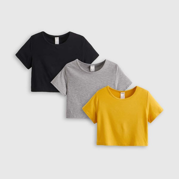 

Toddler Girls 3 Pack Round Neck Tee, Multicolor