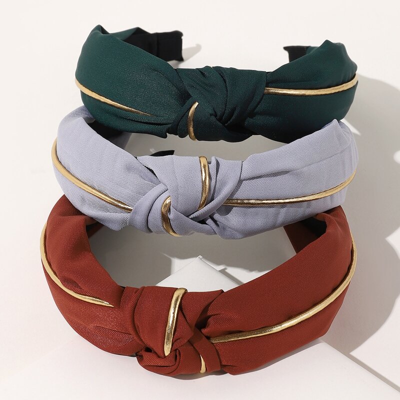 

3pcs Knot Wide Headband, Multicolor