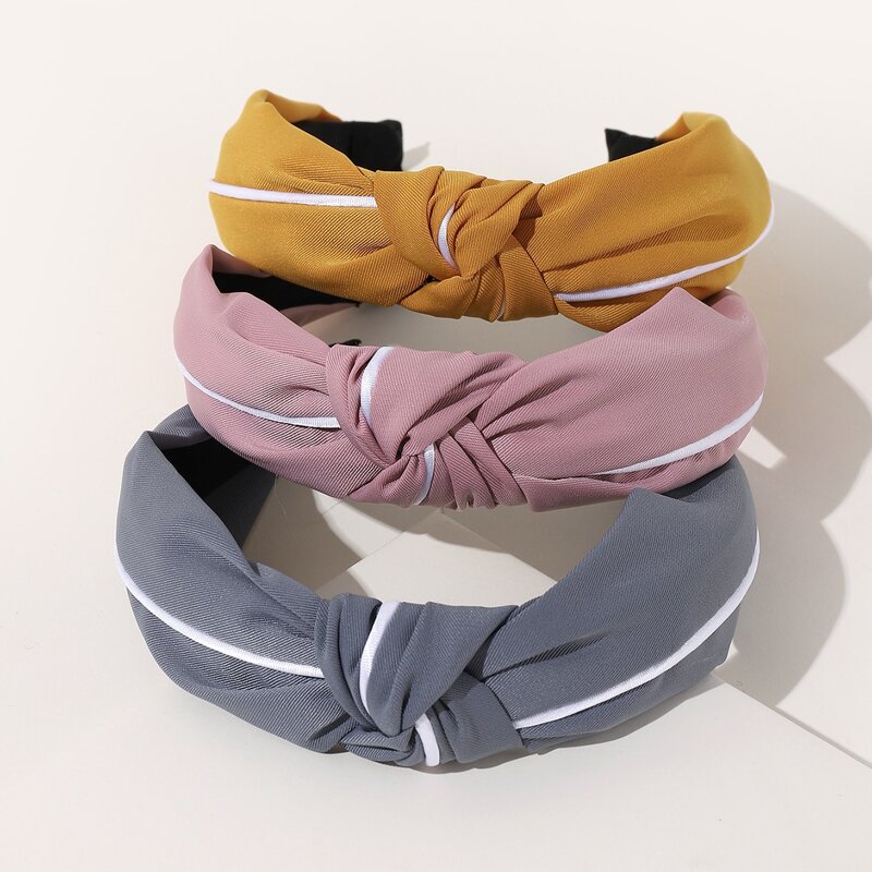 

3pcs Knot Wide Headband, Multicolor