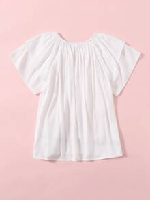 Áo cánh Gái Nghề thêu Hoa Giải trí - trắng - Xem 2