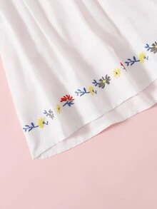 Áo cánh Gái Nghề thêu Hoa Giải trí - trắng - Xem 4