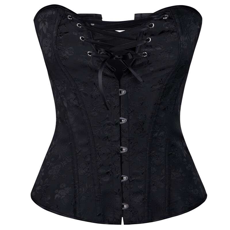 

Plus Lace-up Waist Trainer With Thong, Black