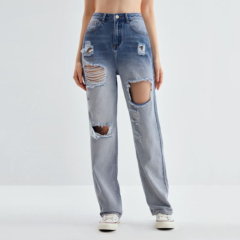 

Washed Ripped Jeans, Light wash