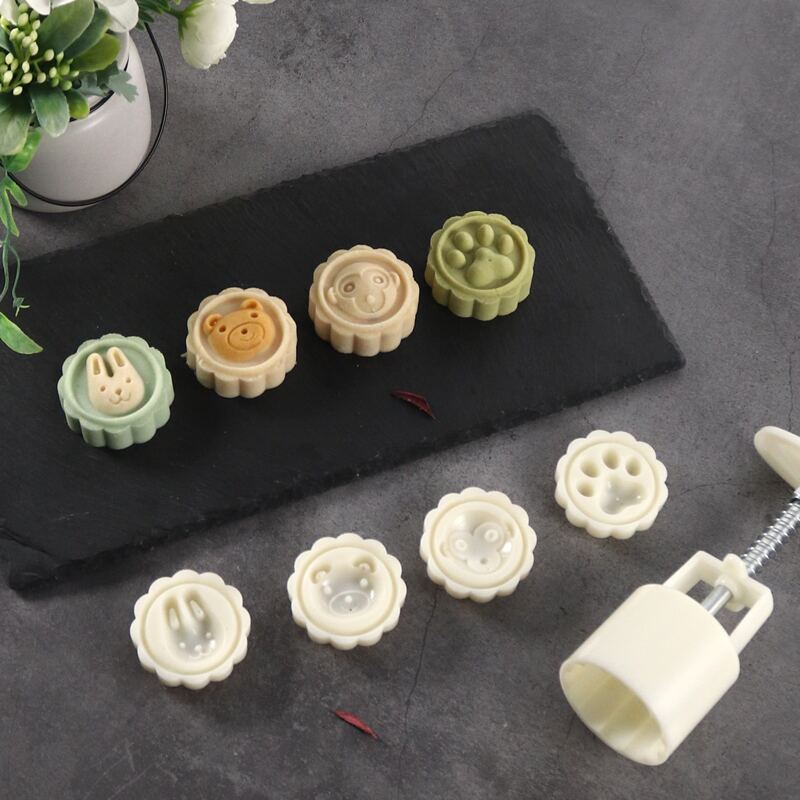 

5pcs Moon Cake Mold Set, Beige