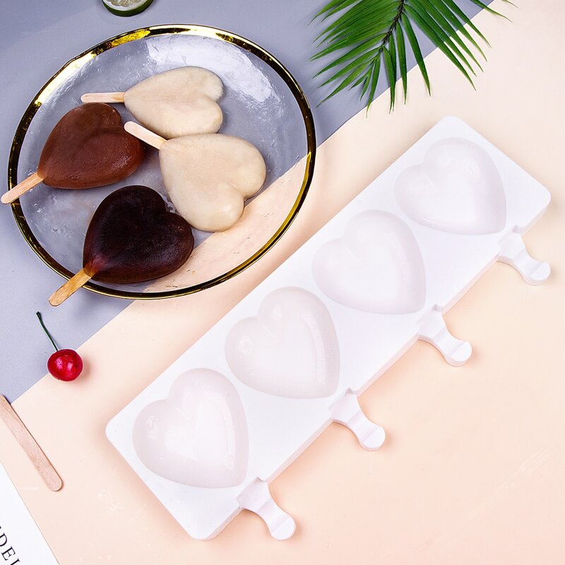 

1pc Heart Shaped Ice Cream Mold, White