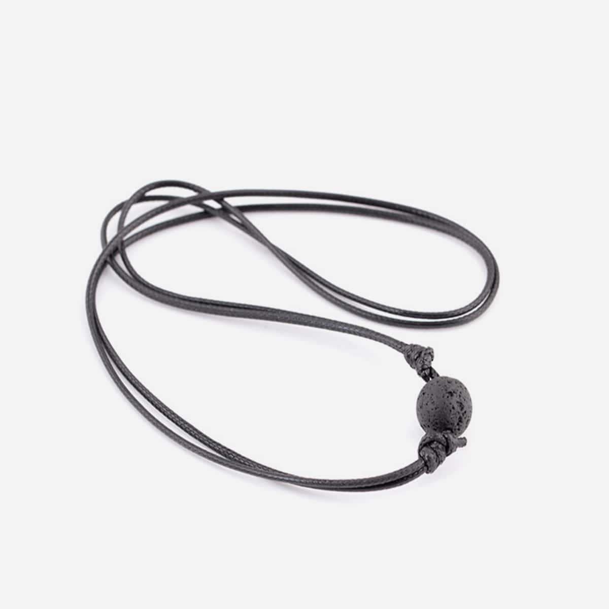 

Guys Minimalist Layered Necklace, Black