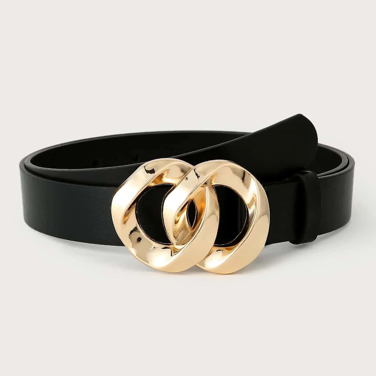 

Double Ring Buckle Belt, Black