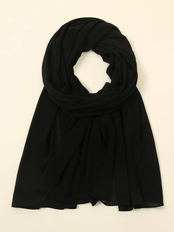 1pc Women's Solid Color Scarf With Natural Wrinkle Design, Popular ...