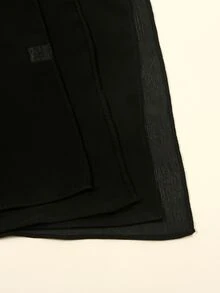 1pc Women's Solid Color Scarf With Natural Wrinkle Design, Popular Daily Accessory - Black - View 4