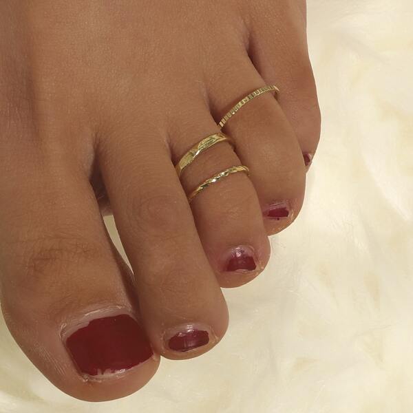 

3pcs Minimalist Toe Ring, Gold