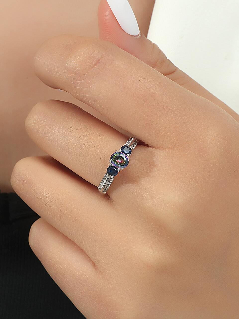 1pc Glamorous Cubic Zirconia Decor Ring For Women For Gift For Party Banquet Wedding
