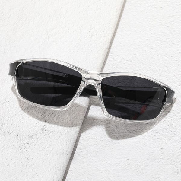 

Men Clear Frame Polarized Sunglasses, Grey